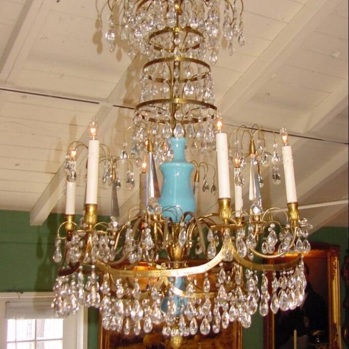 19th C. Baltic 8 Light Chandelier