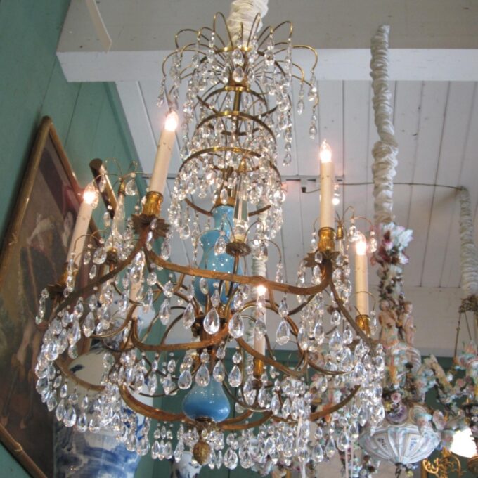 19th C. Baltic 8 Light Chandelier - Image 4