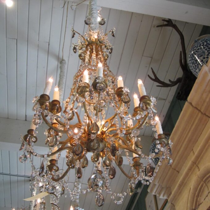 Louis XVI Bronze Dore & Baccarat Chandelier - Image 2
