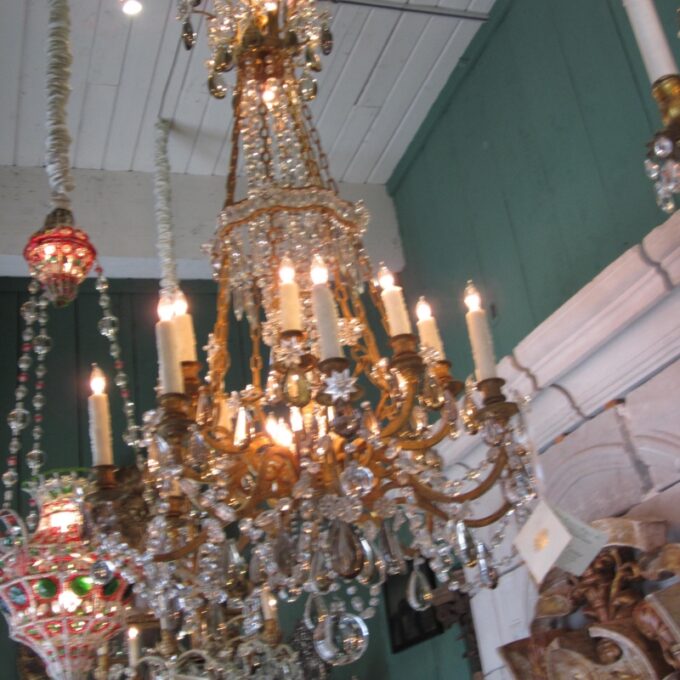 Louis XVI Bronze Dore & Baccarat Chandelier - Image 4