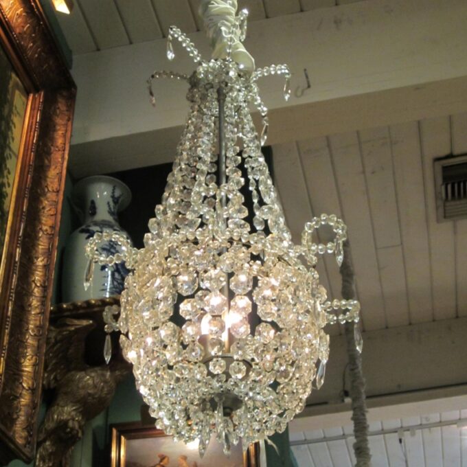 19th C. Beaded Crystal Chandelier - Image 2