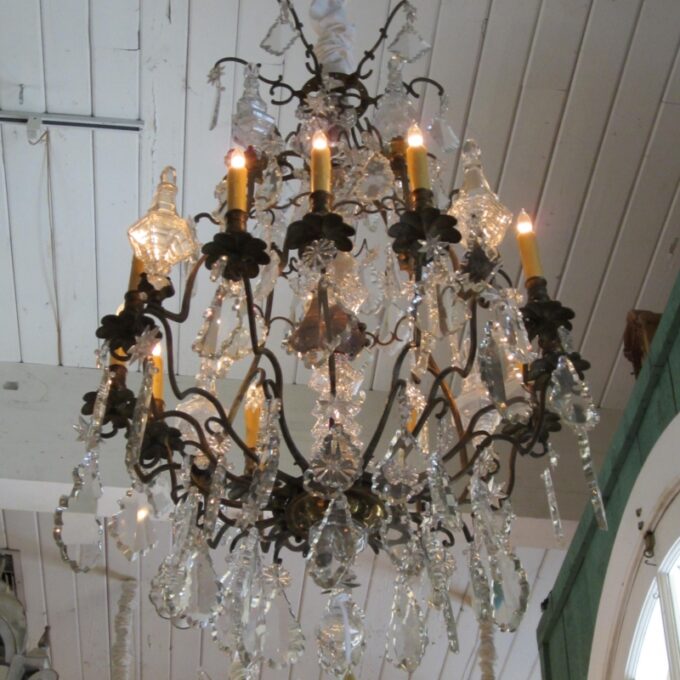 Louis XV Gilt Metal Cut Glass Chandelier - Image 2
