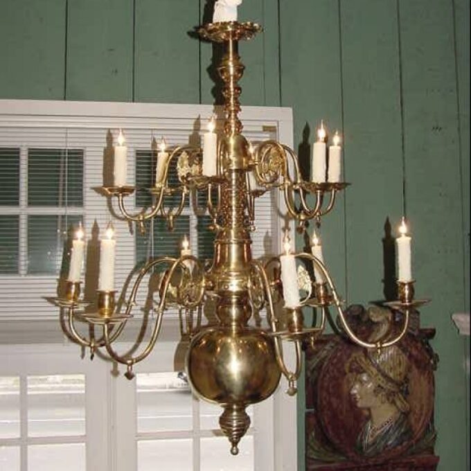 19th Century Dutch Brass Chandelier