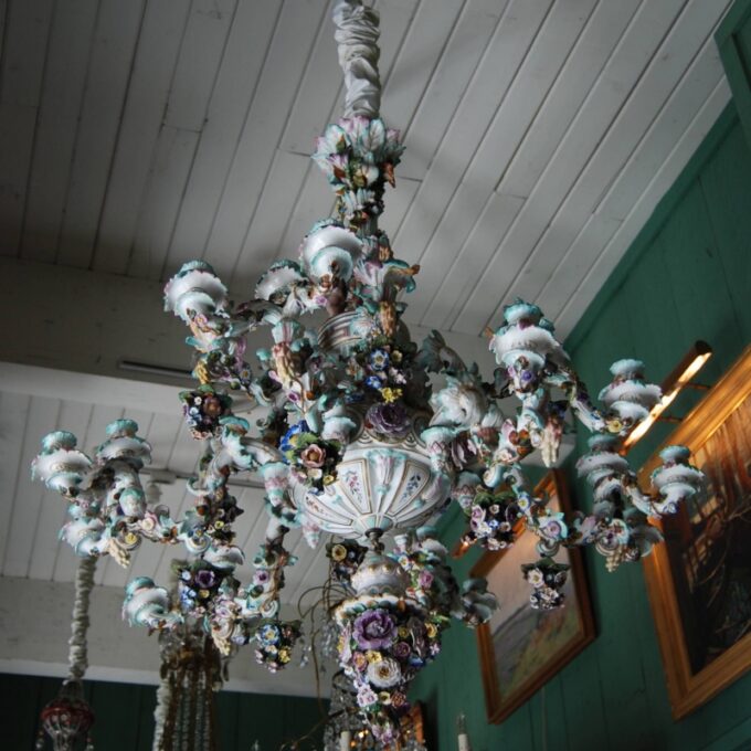 Early 19th Century Porcelain (Dresden) Chandelier