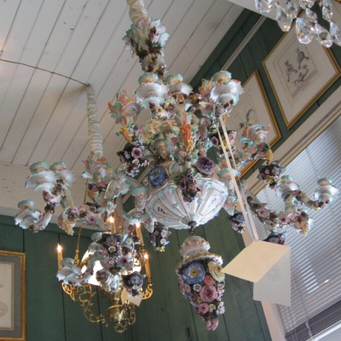 Early 19th Century Porcelain (Dresden) Chandelier - Image 2
