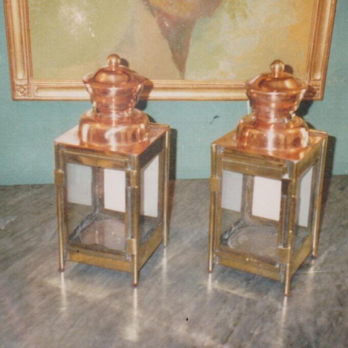 Pair Of Small 19th Century Brass Lanterns - Image 2