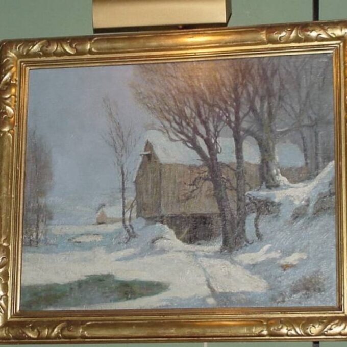 Barn In Moonlight by Frederick John Mulhaupt