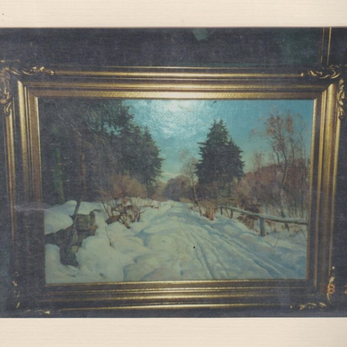 Winter Scene Of A Country Road By Harald Pryn - Image 2