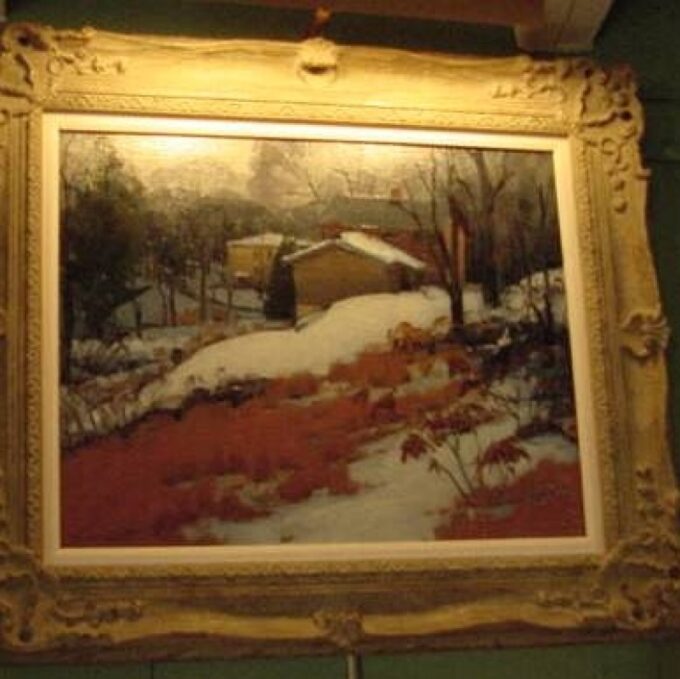 Houses In Winter By Frank Moser