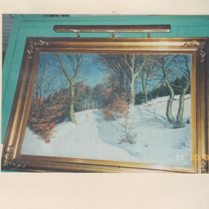 Winter Scene On A Country Road By Hans Egersnap