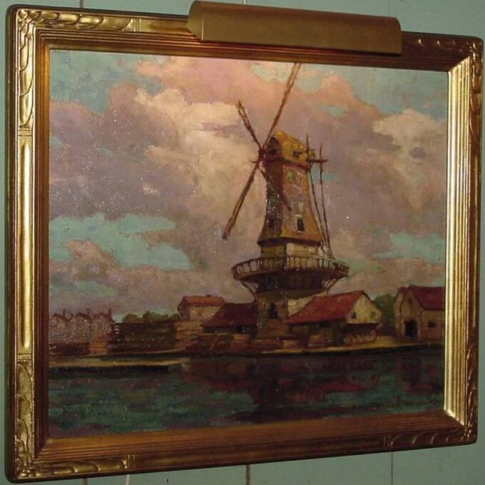 Dutch Village With Windmill