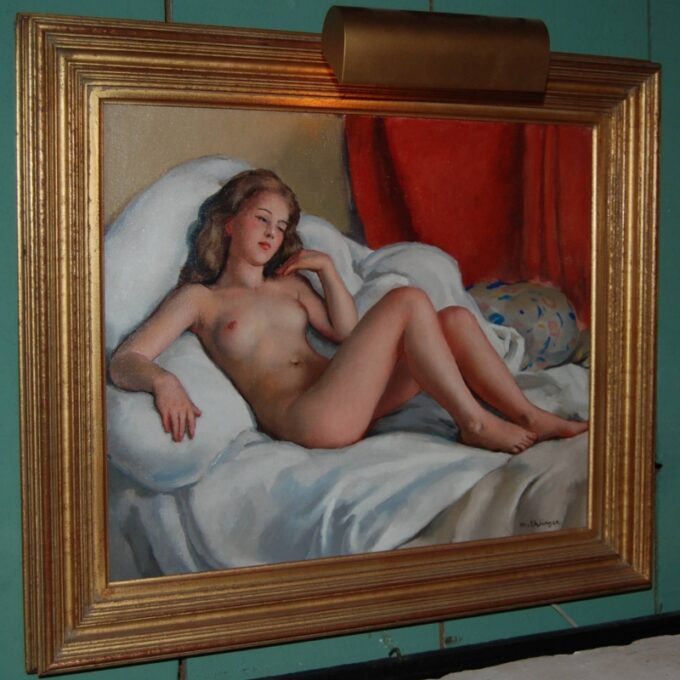 Painting Of A Nude Woman By Maurice Ambroise Ehlinger