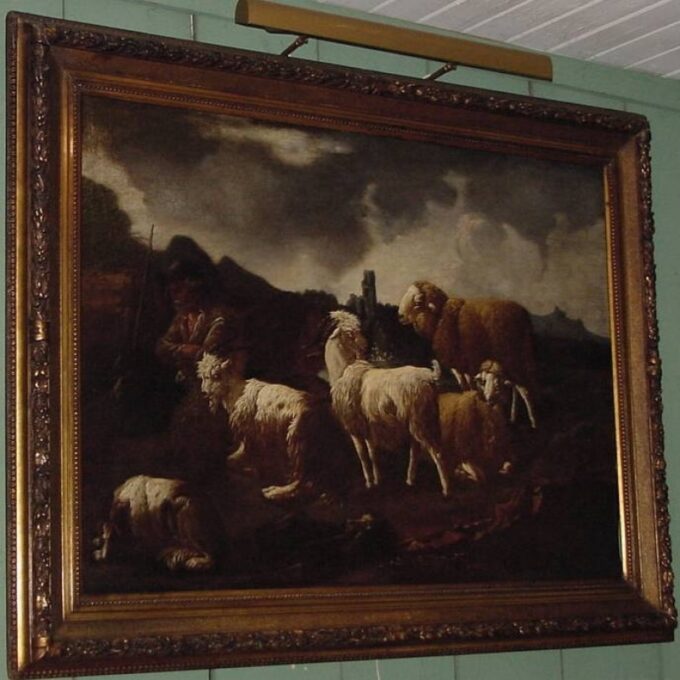 Herdsman Tending His Flock Circle Of Philip Peter Roos