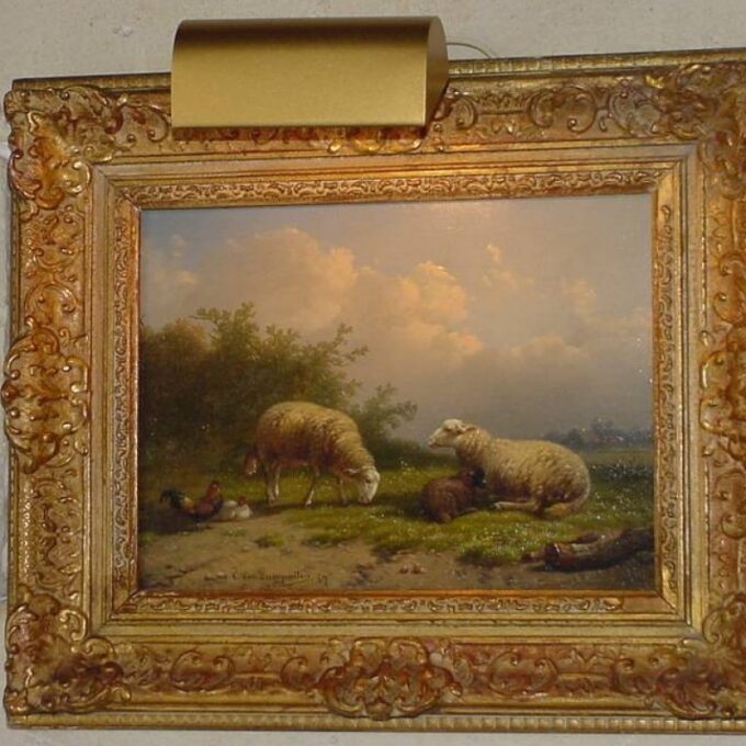 Sheep And Chicken In A Pasture By Cornelis
