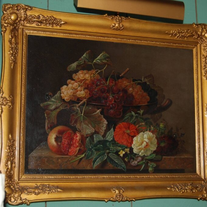 Grapes, Pemegranate, and Dahlia By E. Anderson 1844