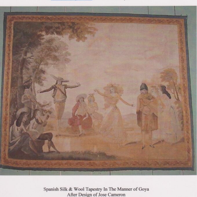 Spanish Silk & Wool Tapestry In The Manner Of Goya - Image 2