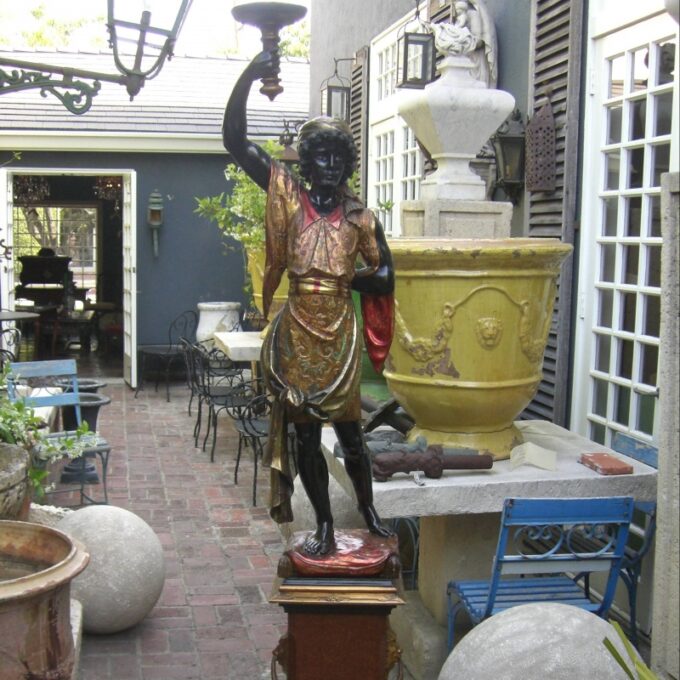 Good Pair 19th Century Venetian Blackamoors On Bases