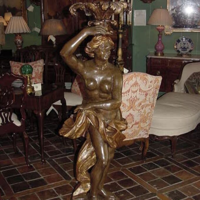 A Very Good Pair Of Italian Partial Gilt 18th Century Torchiers - Image 3