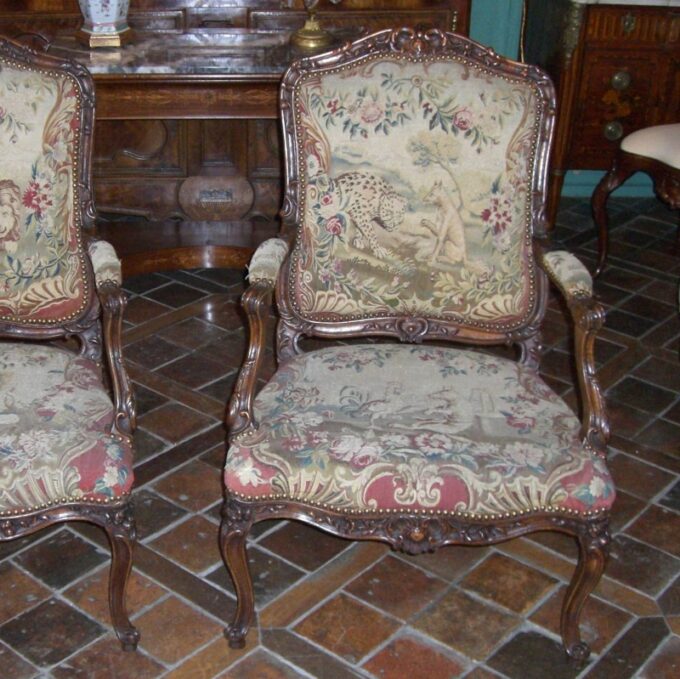 Pair Of 18th Century Regence Fauteuils