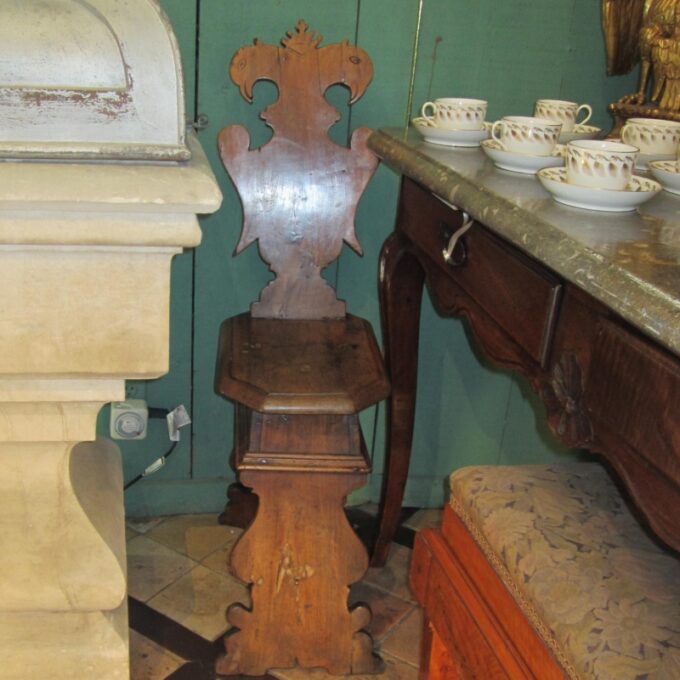 Pair Of Austrian Rustic Hall Chairs - Image 3