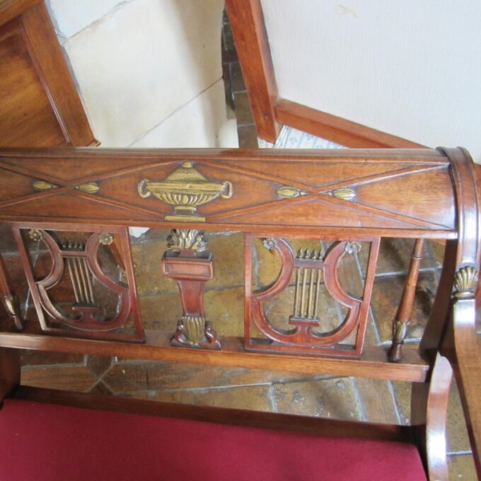 Empire Mahogany And Parcel Gilt Petite Settee - Image 4