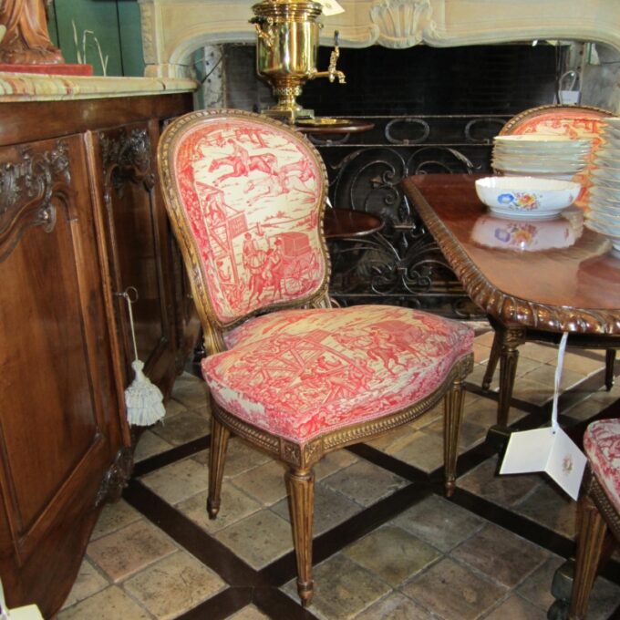 Good Set Of Eight Louis XVI Gilded Dining Room Chairs