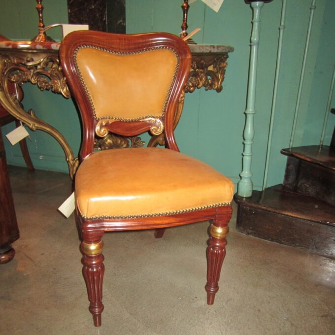 William IV Side Chair In Mahogany And Parcel Gilt Wood