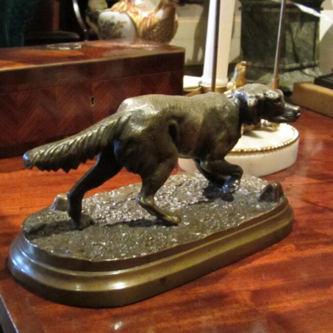 A French Bronze Casting Of A Dog
