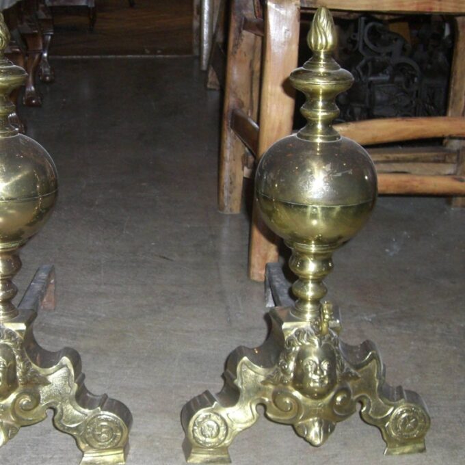 Good Pair 18th Century Brass Andirons - Image 2
