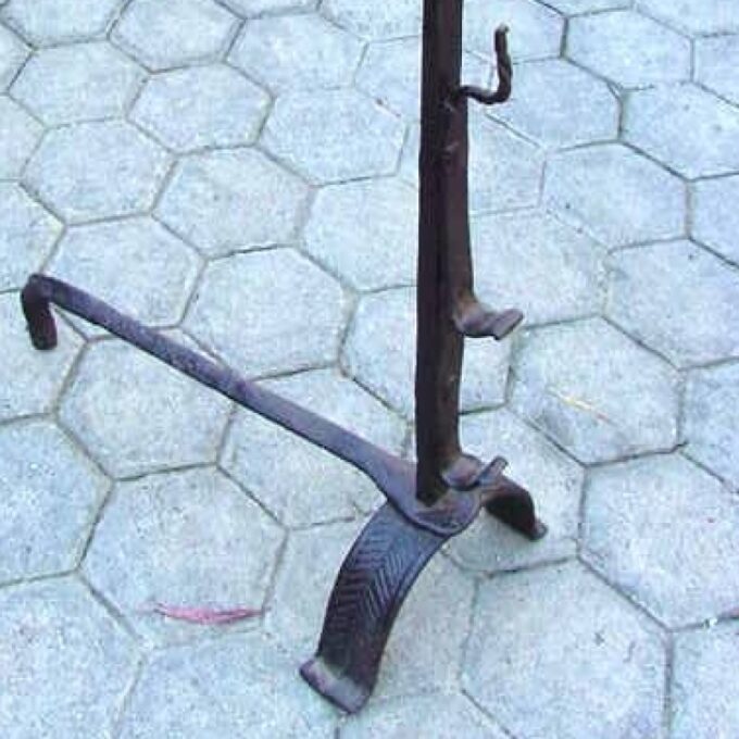 Hand Forged Iron Gothic Style "Berry" Andirons - Image 2