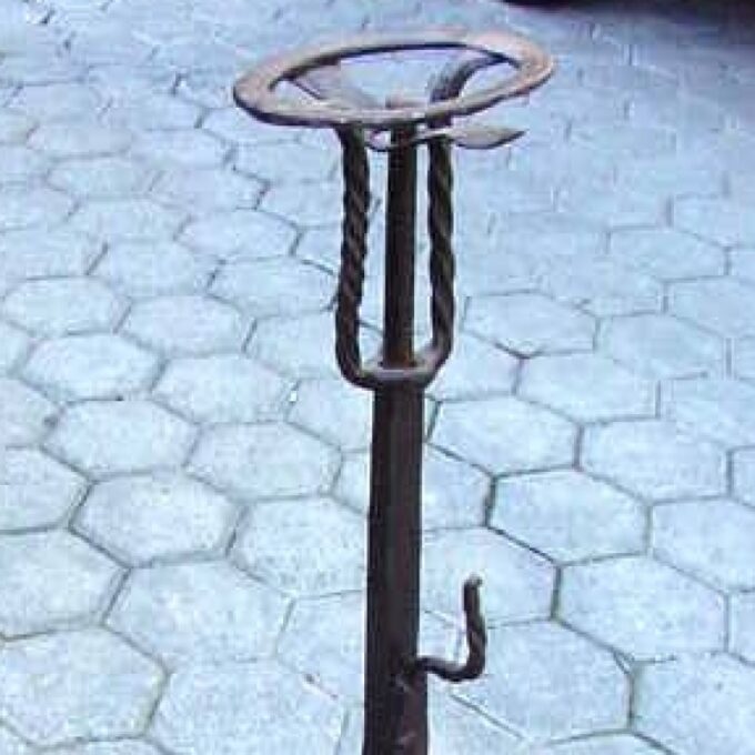 Hand Forged Iron Gothic Style "Berry" Andirons - Image 3