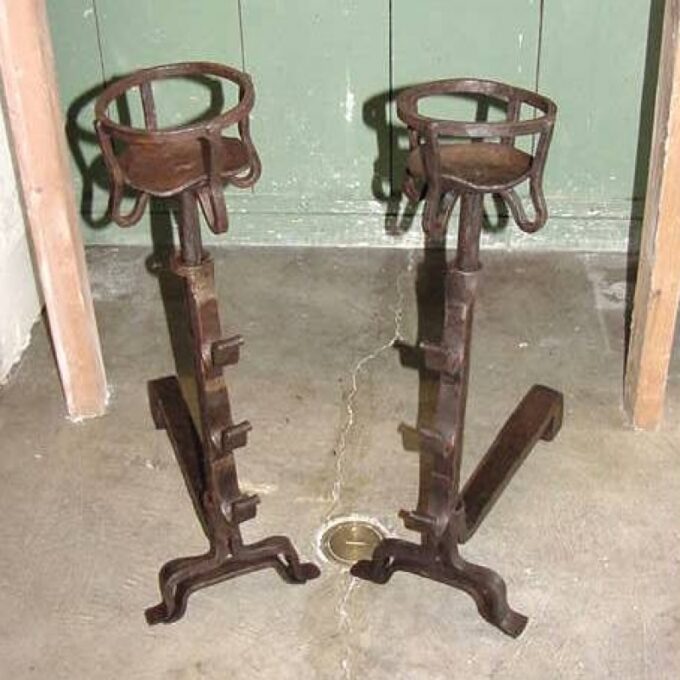 Hand Forged Iron Gothic Style "Bourgogne" Andirons