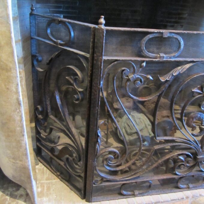 Three Panel Hand Forged Iron Firescreen - Image 3