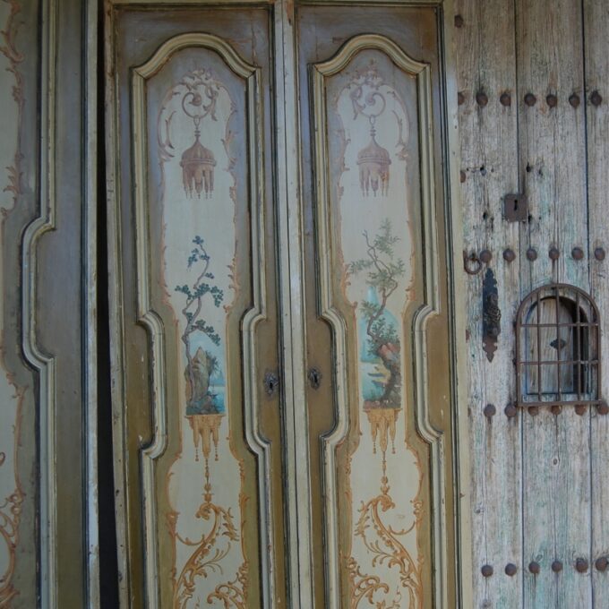 Painted Italian Doors In the Chinoiserie Style 1820-1830