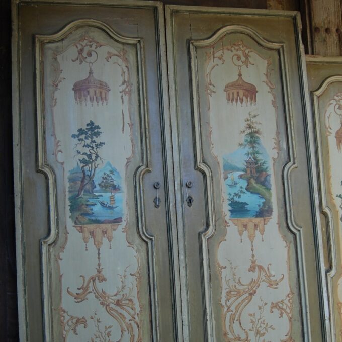 Painted Italian Doors In the Chinoiserie Style 1820-1830 - Image 2