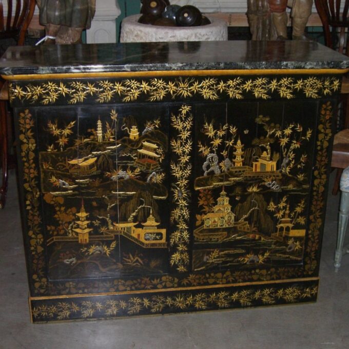 A very good early Victorian Black and Gilt Japanese Side Cabinet