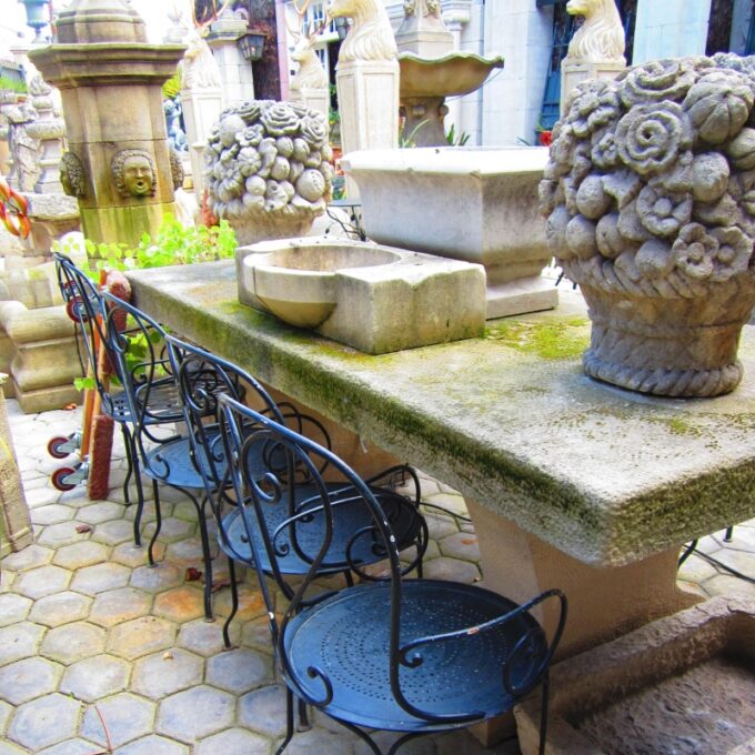Large Carved Stone dining Table - Image 2
