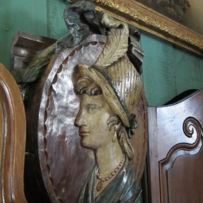 Painted Oval Medallion Plaque "Maria Wood" - Image 2