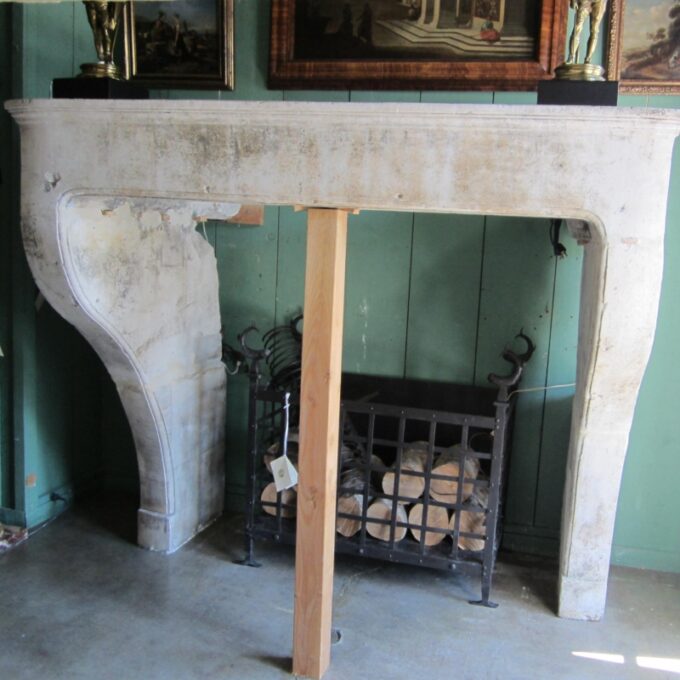 Rare 17th Century Large Louis XIV Limestone Fireplace - Image 3