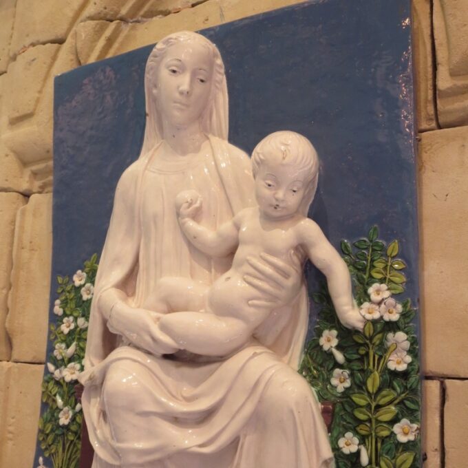 Early 19th Century Plaque Madonna Del Roseto