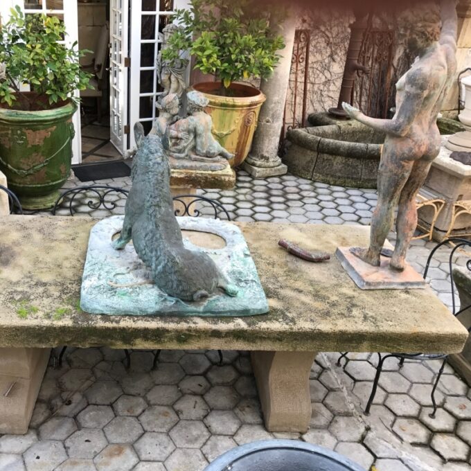 Large Carved Stone dining Table - Image 4
