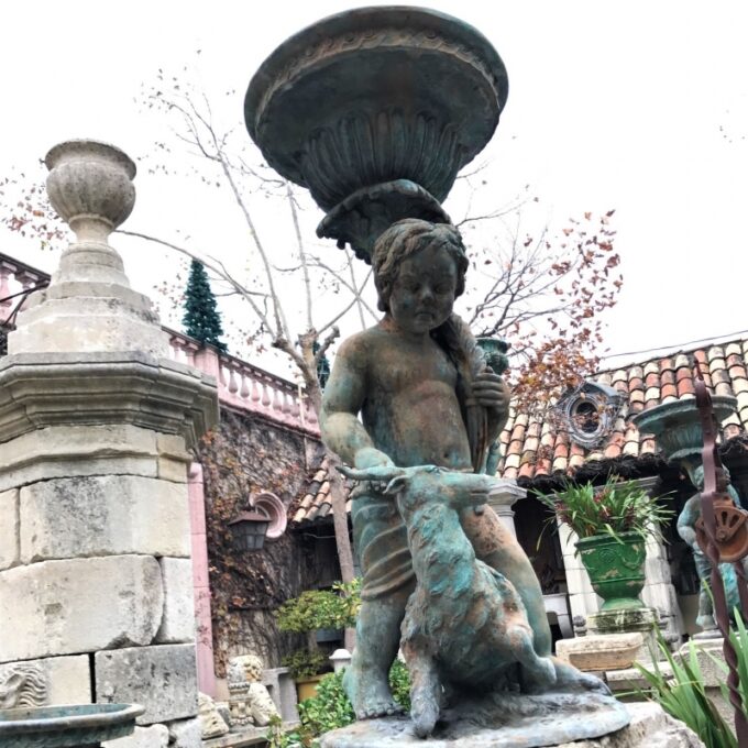 Two ,19th Century Figures of Putties Bronze Jardinières
