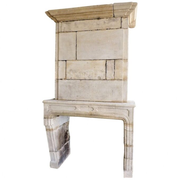 Reclaimed Antique Carved Stone Fireplace Mantle chimney surround Los Angeles CA