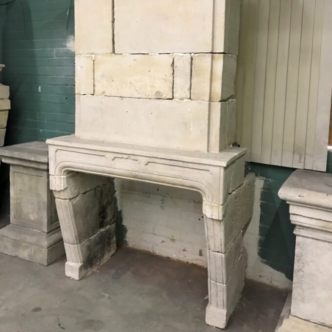 Reclaimed Antique Carved Stone Fireplace Mantle chimney surround Los Angeles CA - Image 2