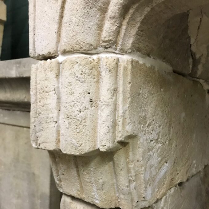 Reclaimed Antique Carved Stone Fireplace Mantle chimney surround Los Angeles CA - Image 3