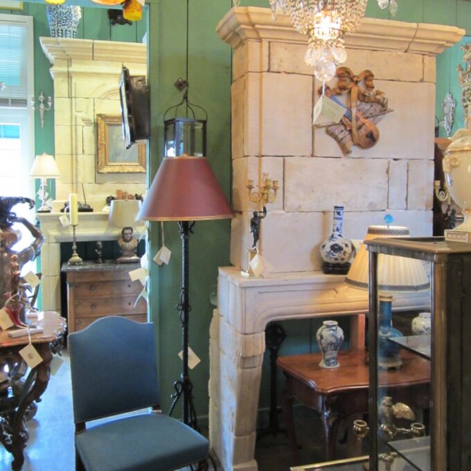 Reclaimed Antique Carved Stone Fireplace Mantle chimney surround Los Angeles CA - Image 4