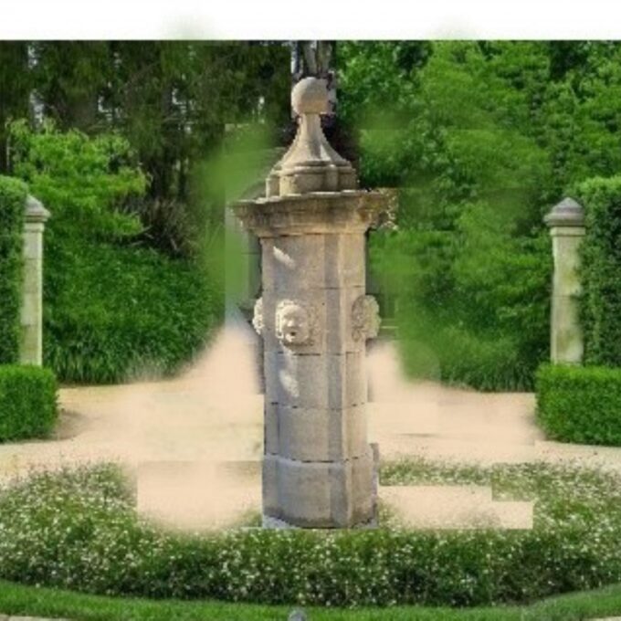 Large Carved Stone Center Water Fountain Sculpture Focal Point Basin LA Antiques - Image 3