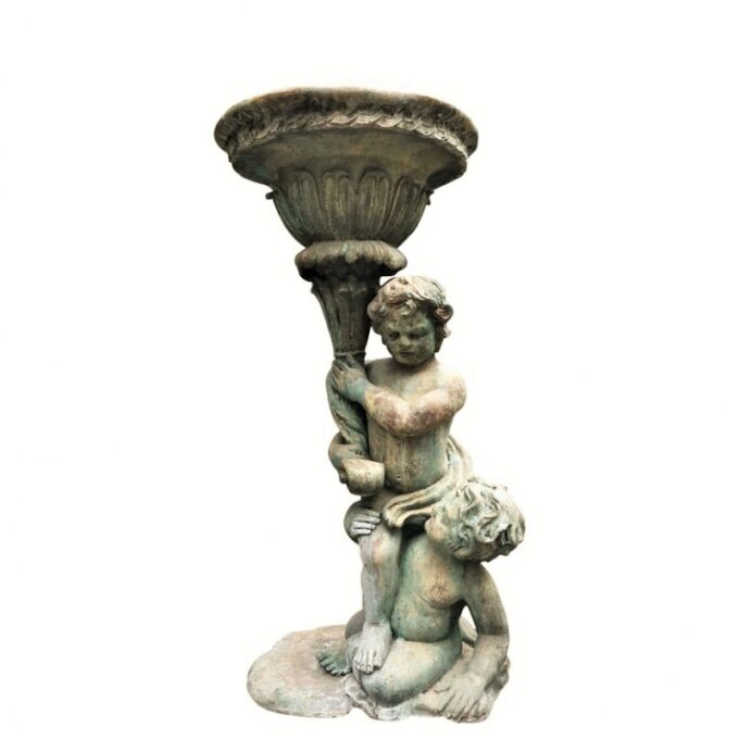 Two Pairs 19th Century Bronze Putties Jardinieres