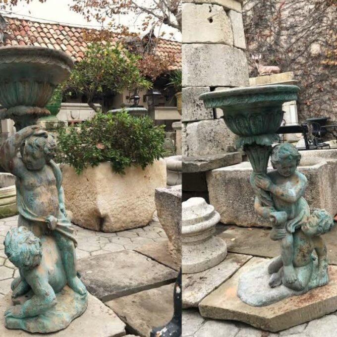 Two Pairs 19th Century Bronze Putties Jardinieres - Image 2