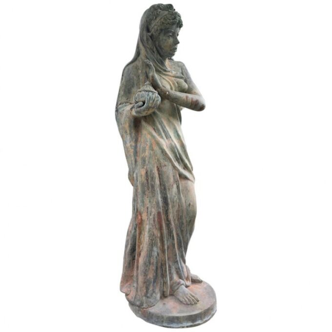 Muse Winter Bearer Center Piece Garden Statue Bronze Focal Point Antiques La Ca